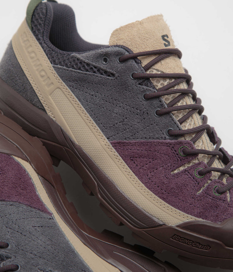 Salomon X-ALP Suede Shoes in Plum Perfect and Nine Iron / Safari