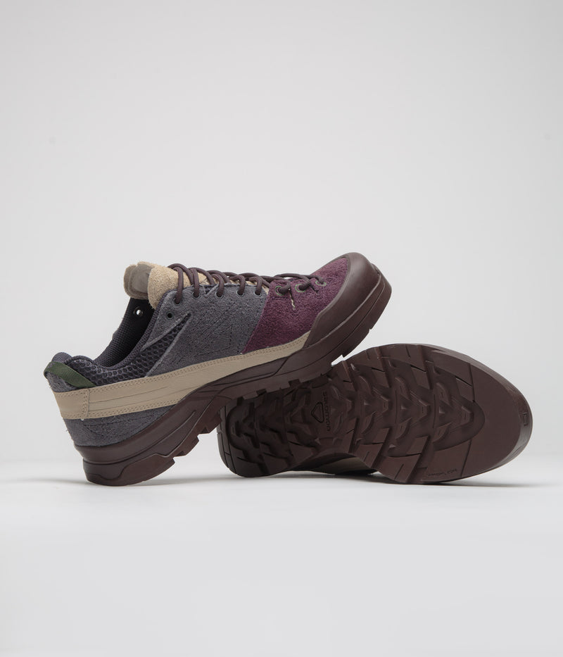 Salomon X-ALP Suede Shoes in Plum Perfect and Nine Iron / Safari