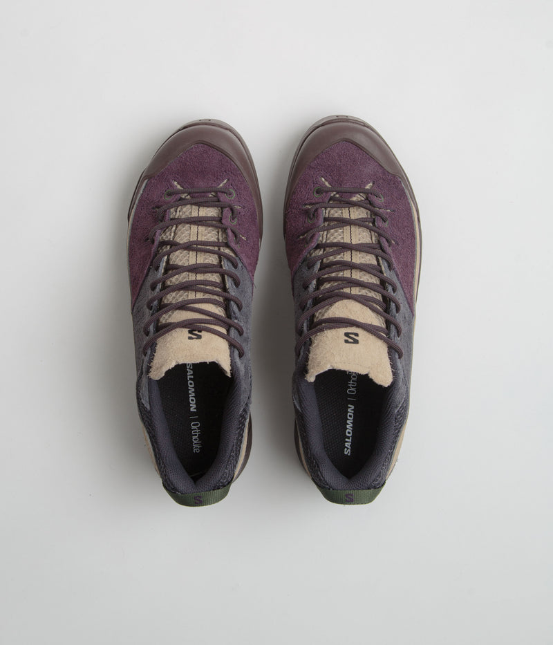 Salomon X-ALP Suede Shoes in Plum Perfect and Nine Iron / Safari