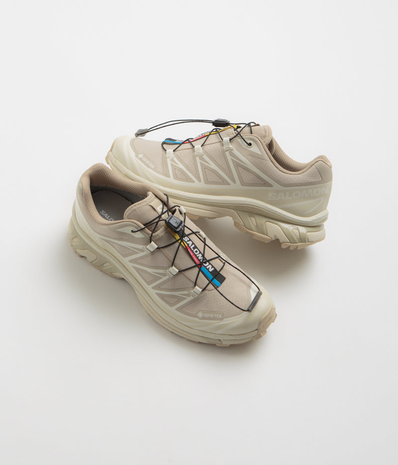 Salomon XT-6 GTX Shoes in Oxford Tan and Almond Milk / Safari
