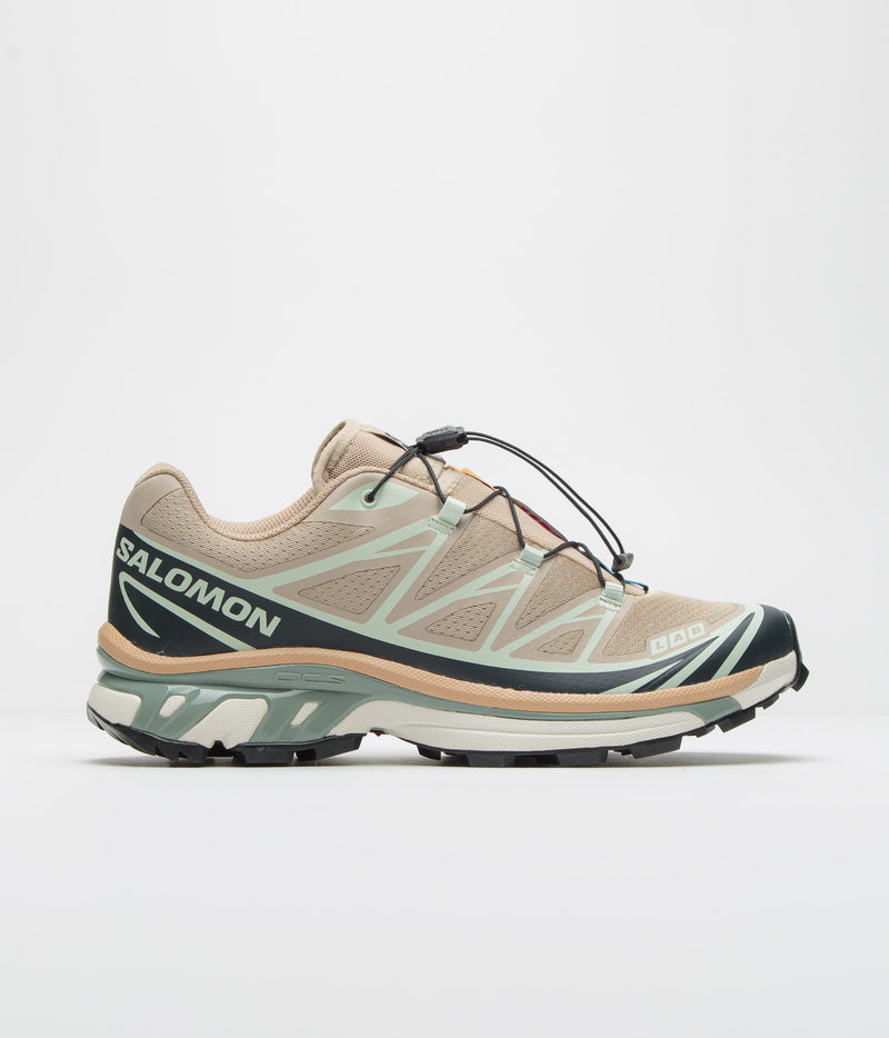 Salomon XT-6 Shoes in Oxford Tan and Carbon / Clearly Aqua
