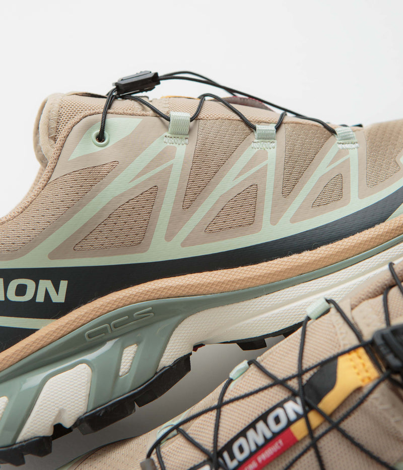 Salomon XT-6 Shoes in Oxford Tan and Carbon / Clearly Aqua