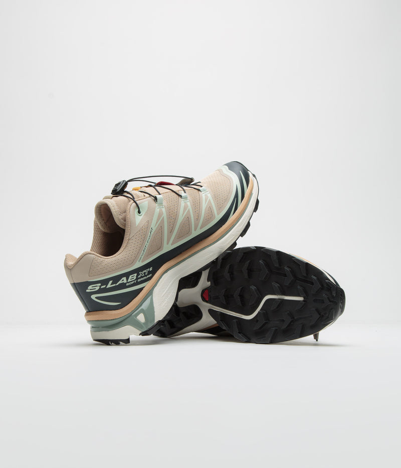 Salomon XT-6 Shoes in Oxford Tan and Carbon / Clearly Aqua