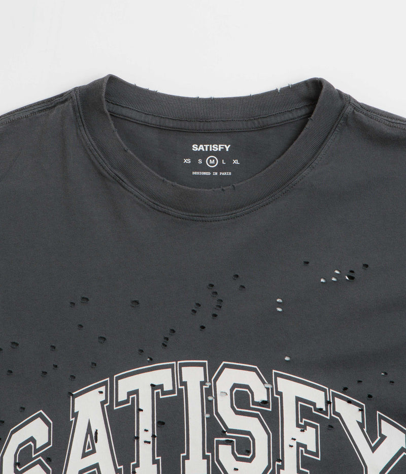 Satisfy MothTech Varsity Logo T-Shirt in Aged Black
