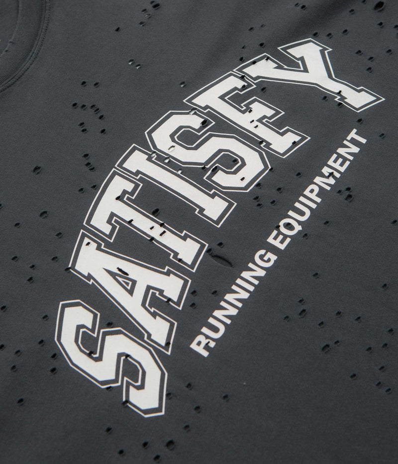 Satisfy MothTech Varsity Logo T-Shirt in Aged Black