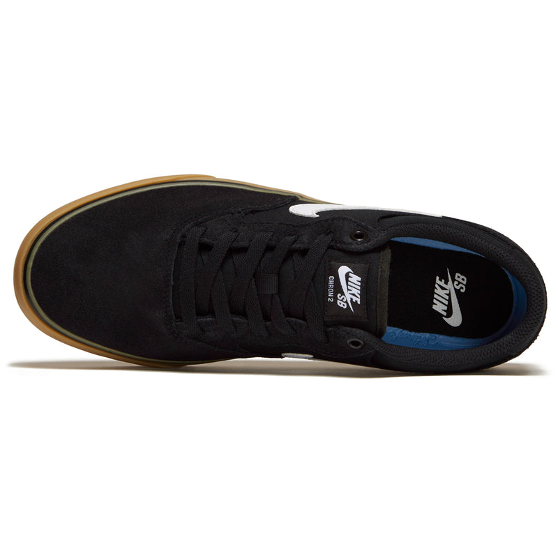 SB Chron 2 Shoes - Black/White/Black/Gum Light Brown