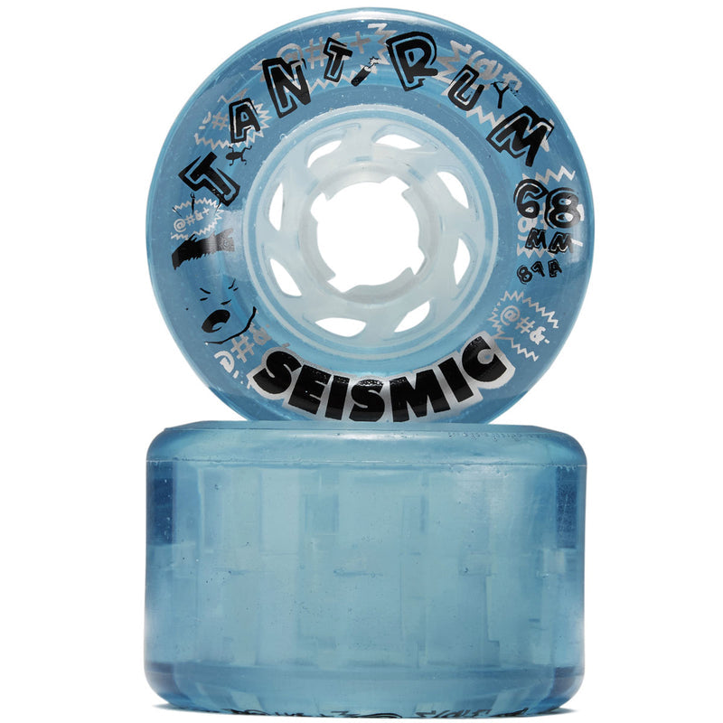 Seismic Tantrum 81a Longboard Wheels - Clear Blue - 68mm