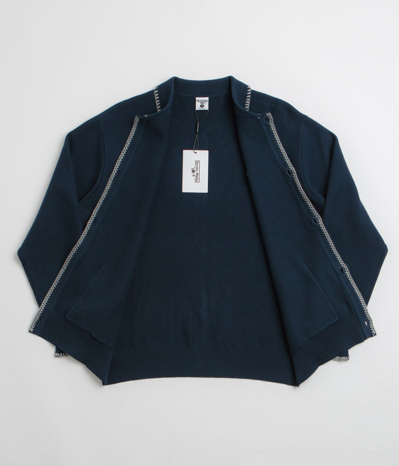 Service Works Blanket Stitch Cardigan in Navy