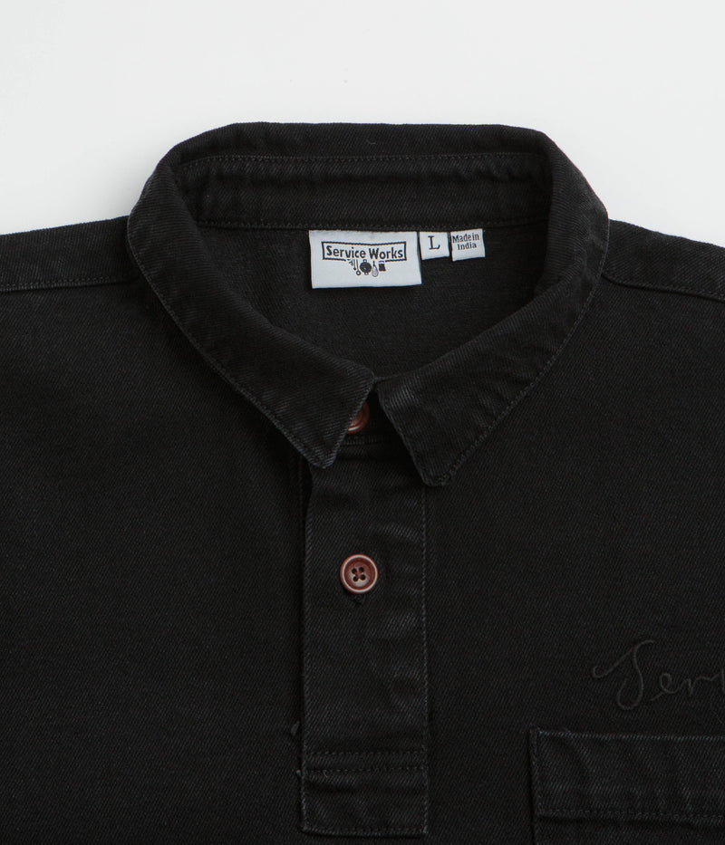 Service Works Denim Script Popover Shirt in Dark Wash