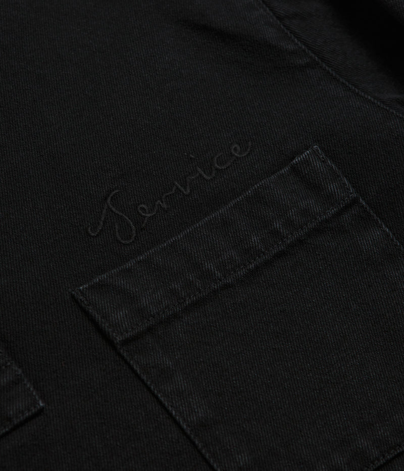 Service Works Denim Script Popover Shirt in Dark Wash