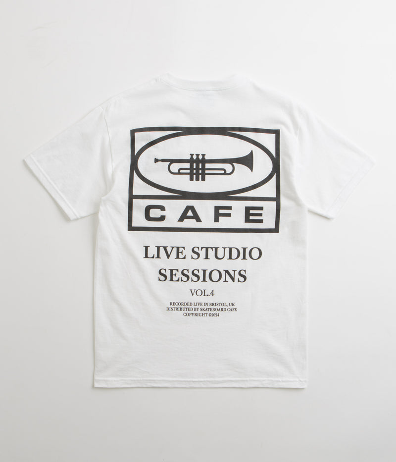 Skateboard Cafe 45 T-Shirt in White and Black