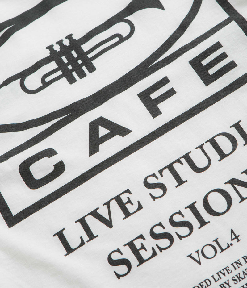 Skateboard Cafe 45 T-Shirt in White and Black
