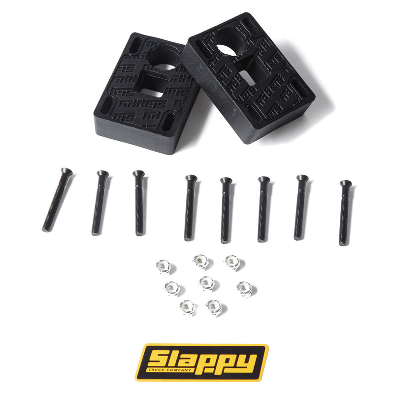 Slappy Big Blocks Risers With Hardware - Black - 3/4"
