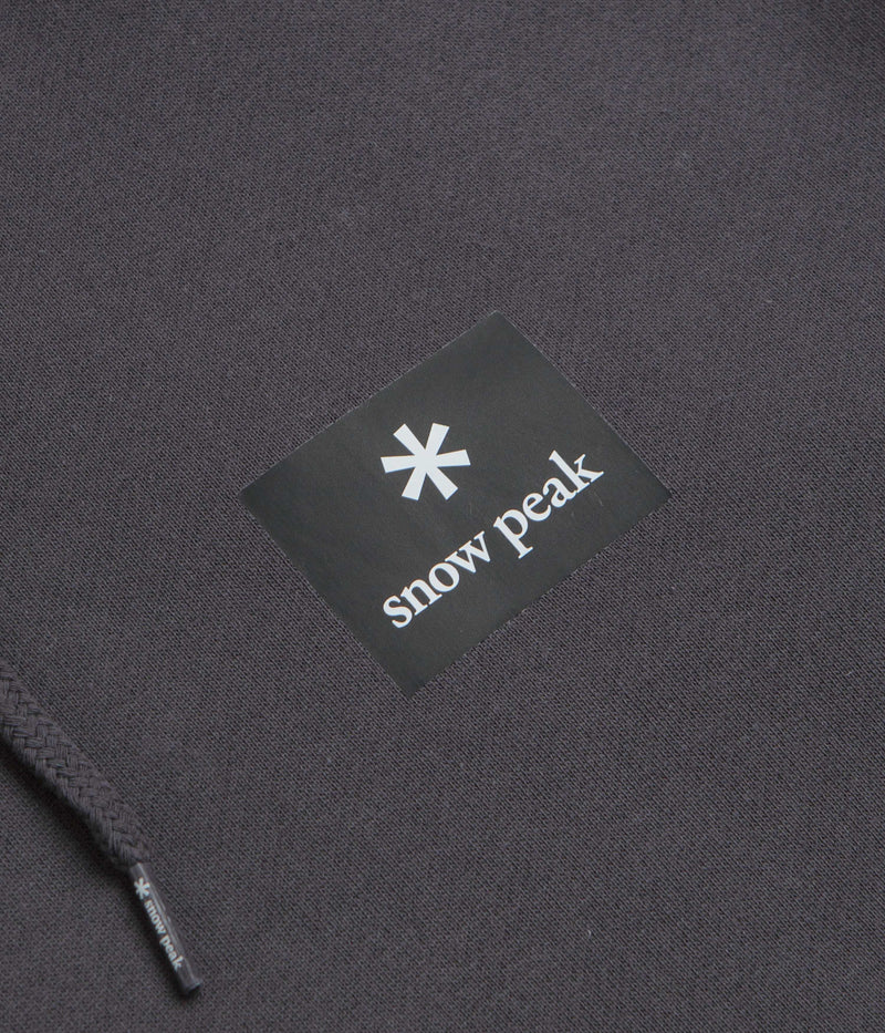 Snow Peak NSD Square Logo Hoodie in Charcoal