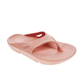 The Sovella Womens PF Thong Pink sandal features a textured footbed, open toe design, arch support, and recovery sandals technology. Photographed on a white background. Brand: Sovella.