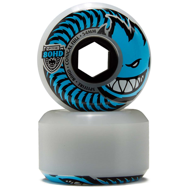 Spitfire 80hd Conical Full Skateboard Wheels - Clear - 54mm