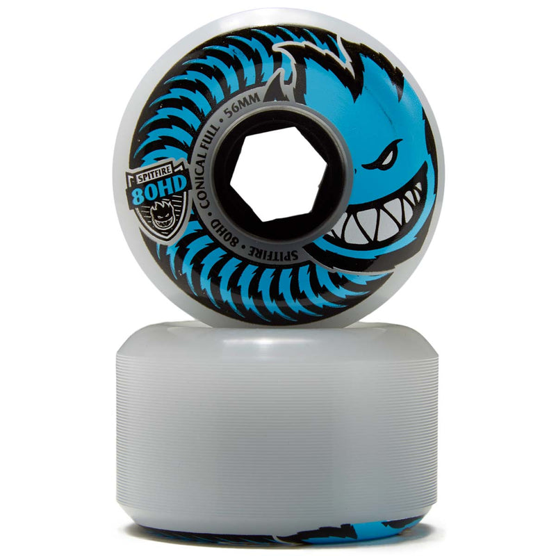 Spitfire 80hd Conical Full Skateboard Wheels - Clear - 56mm