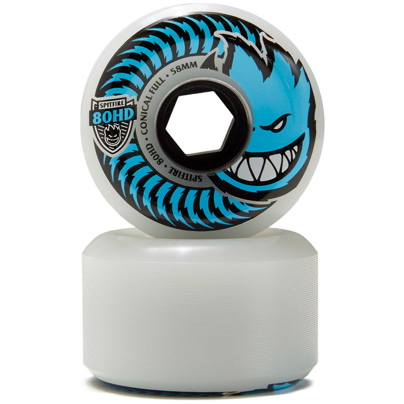 Spitfire 80hd Conical Full Skateboard Wheels - Clear - 58mm