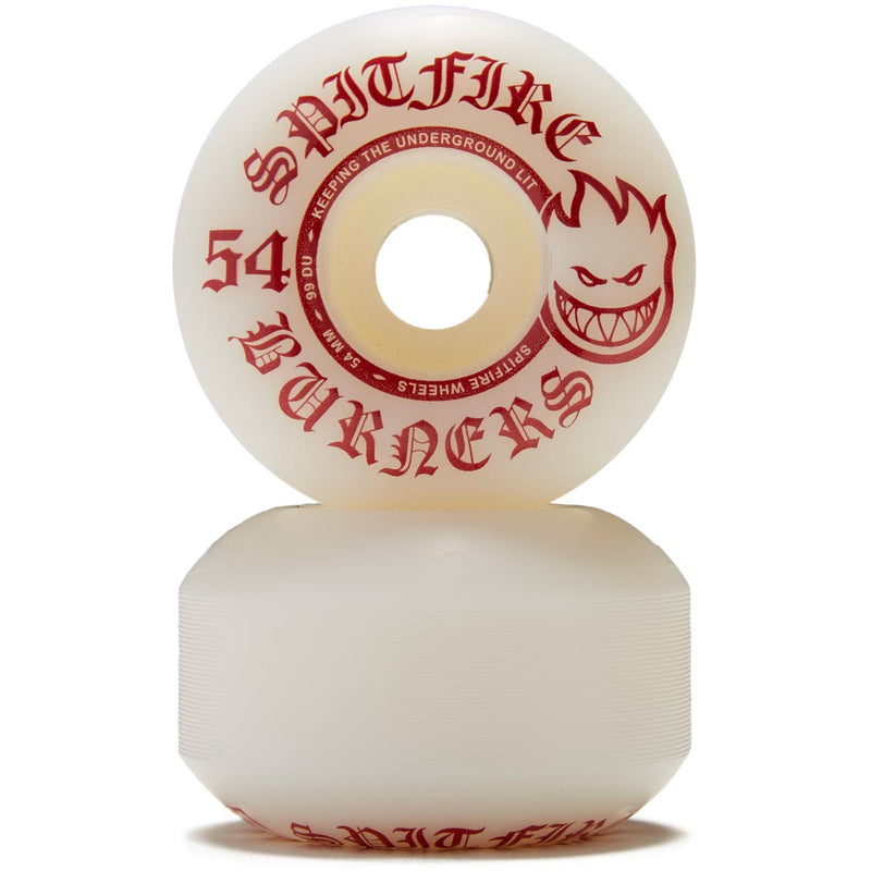 Spitfire 99du Burner Skateboard Wheels - White/Red - 54mm