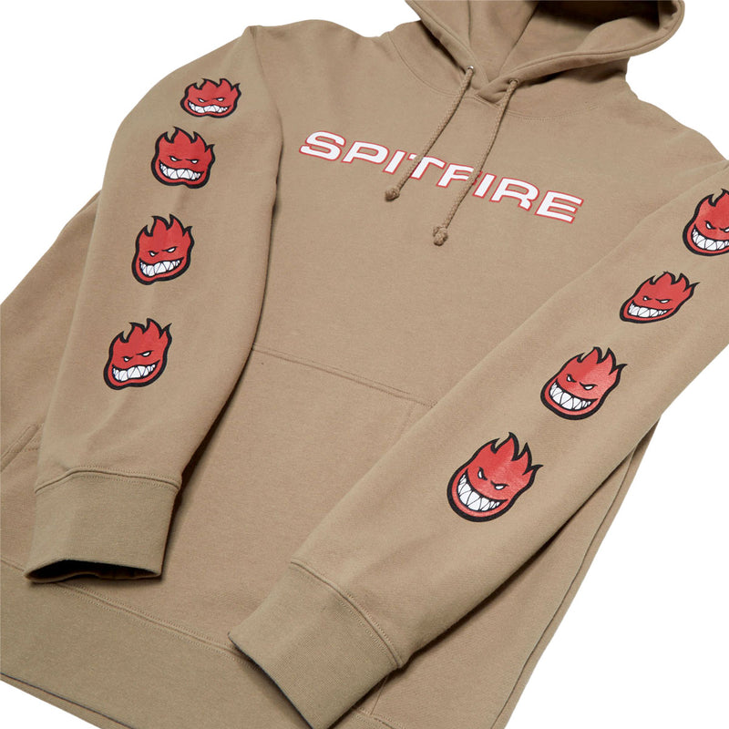 Spitfire Classic '87 Bighead Fill Sleeve Hoodie - Sandstone/Red/White/Black