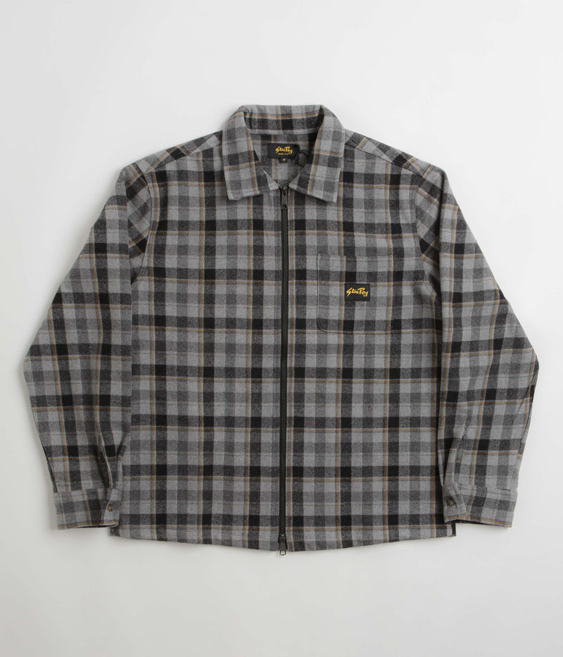 Stan Ray Zip Shirt in Charcoal Plaid