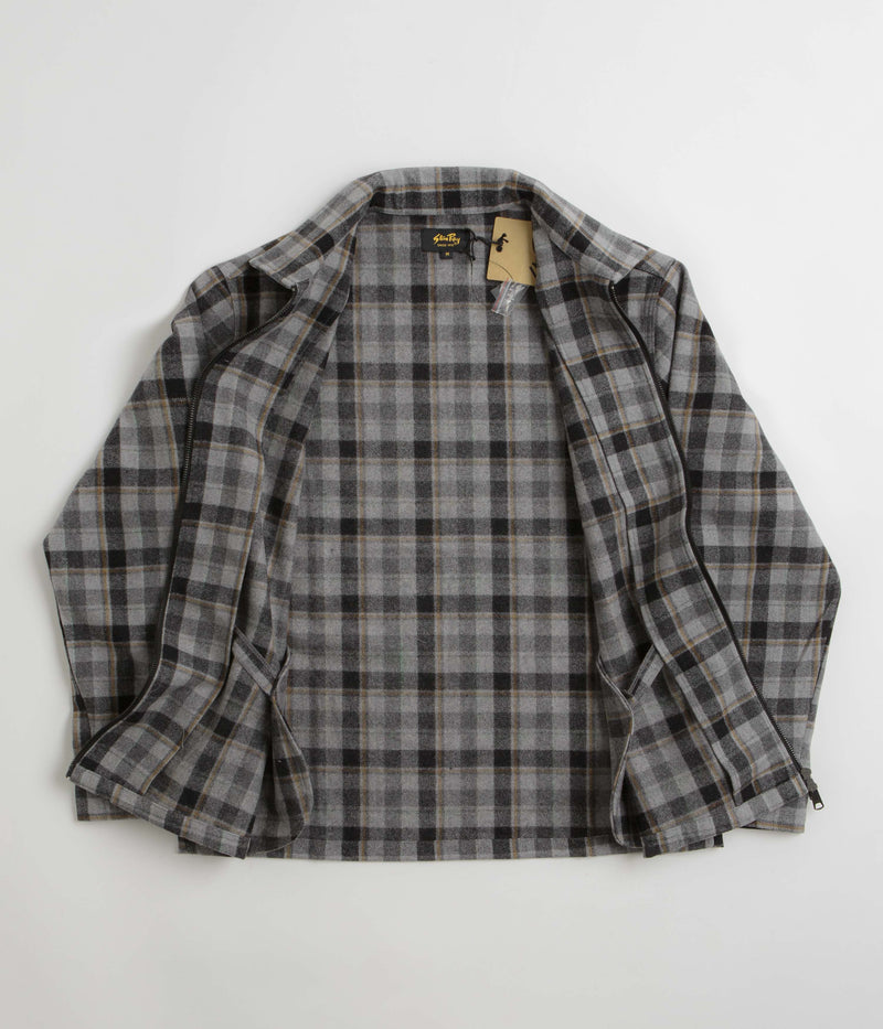 Stan Ray Zip Shirt in Charcoal Plaid