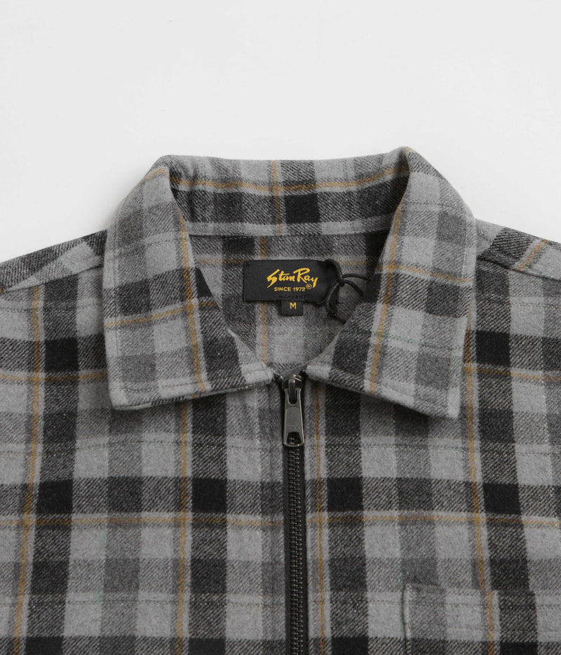 Stan Ray Zip Shirt in Charcoal Plaid