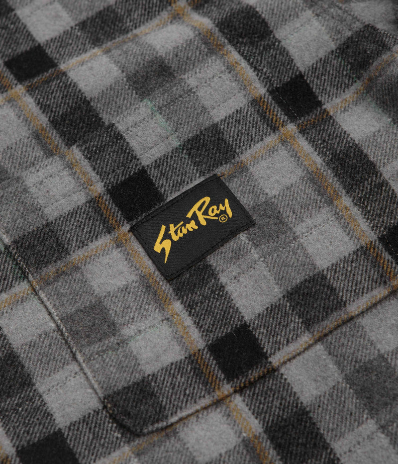 Stan Ray Zip Shirt in Charcoal Plaid