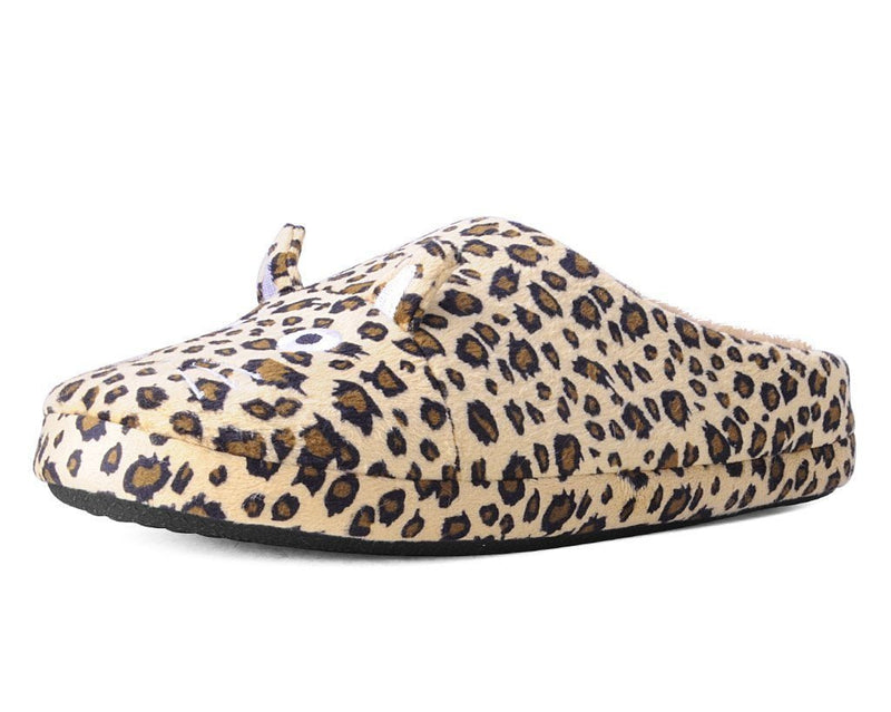 SL07 Tan Leopard Kitty Slipper
