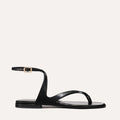 Black leather strappy sandals