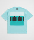 The Trilogy Tapes Block T-Shirt in Blue and Blue