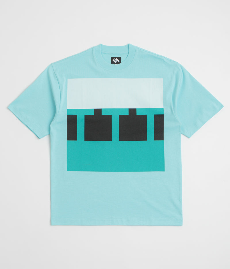 The Trilogy Tapes Block T-Shirt in Blue and Blue