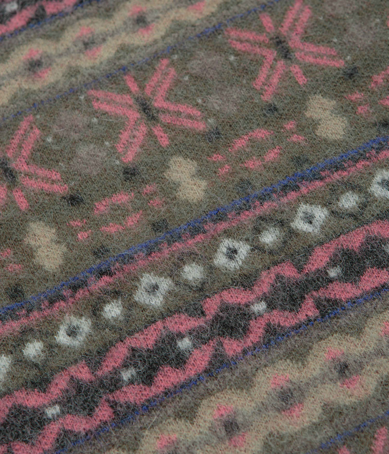 thisisneverthat Fair Isle Knit Sweatshirt in Olive