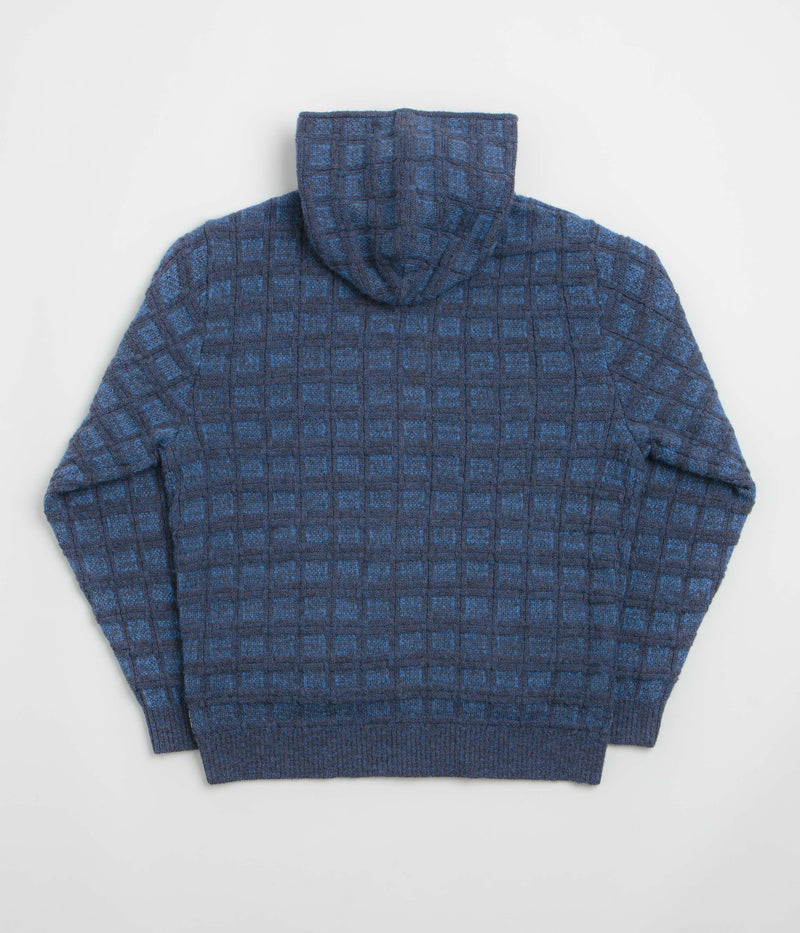thisisneverthat Textured Knit Zip Hoodie in Navy