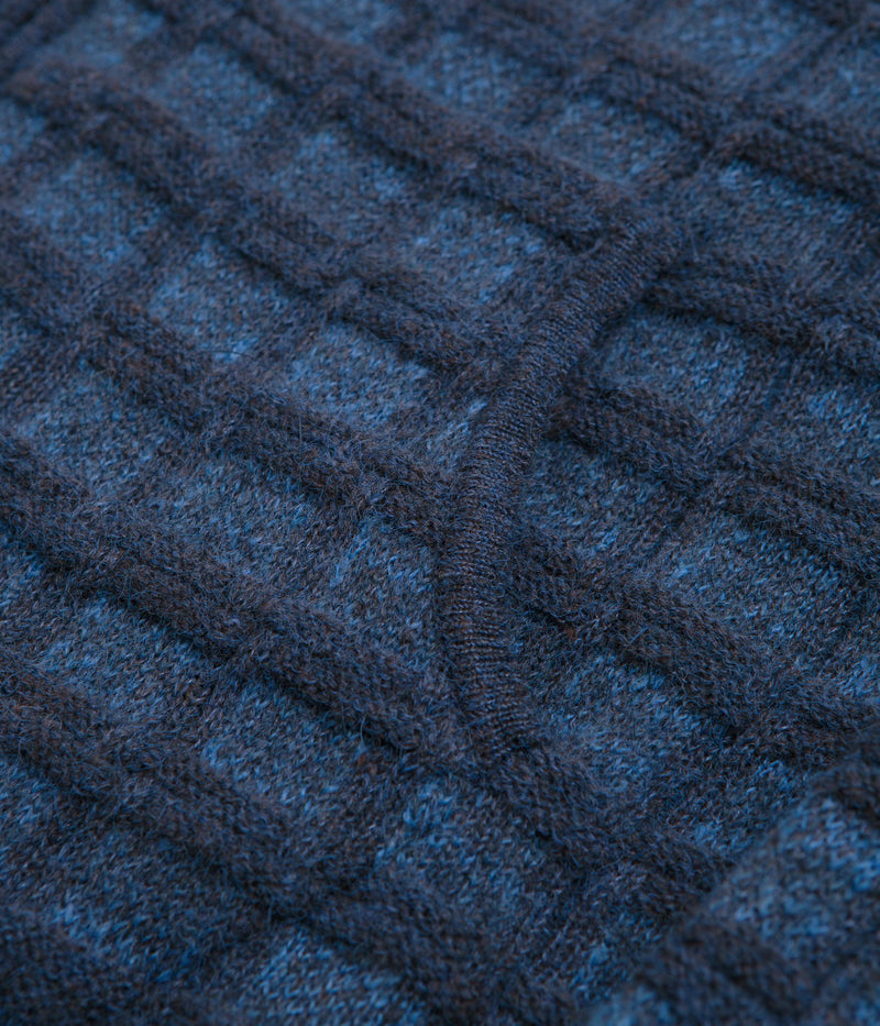 thisisneverthat Textured Knit Zip Hoodie in Navy