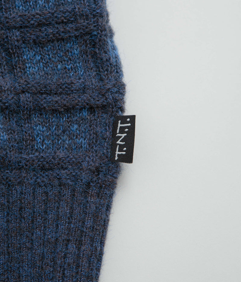 thisisneverthat Textured Knit Zip Hoodie in Navy