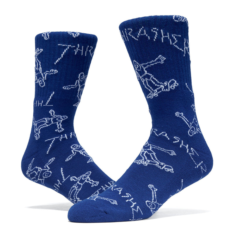 Thrasher Gonz Crew Socks - Blue/White