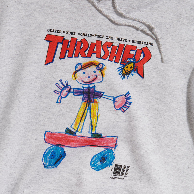 Thrasher Kid Cover Hoodie - Ash