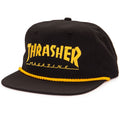 Thrasher Logo Rope Snapback Hat - Black