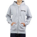 Thrasher Logo Zip Up Hoodie - Grey