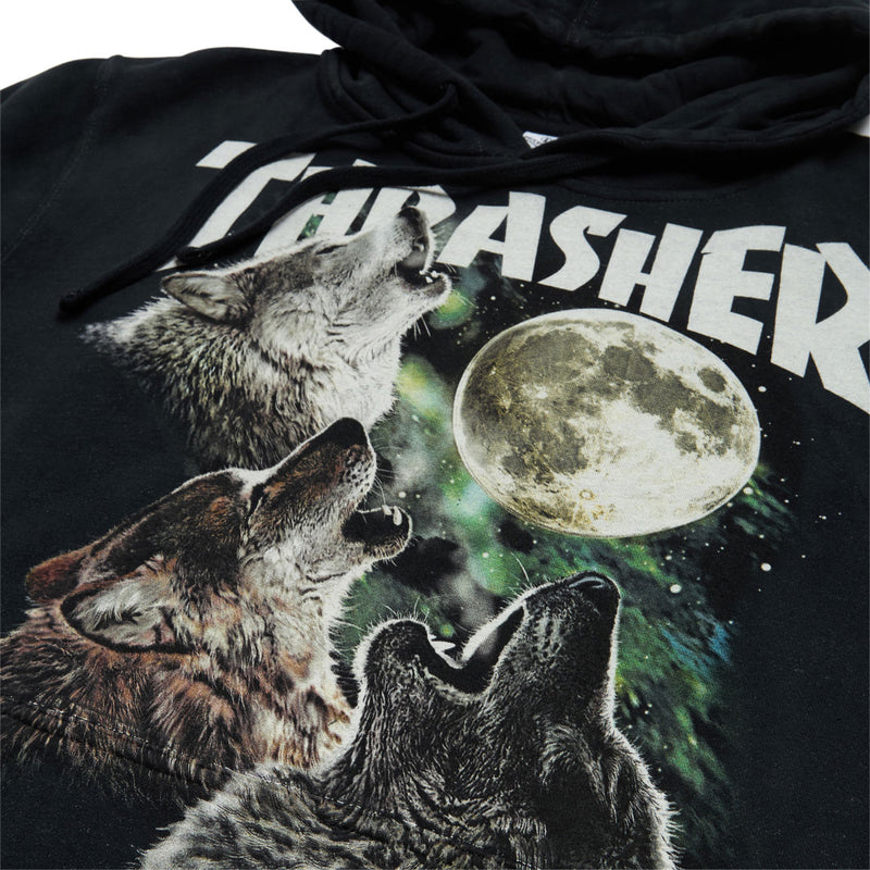 Thrasher Wolves Hoodie - Washed Black