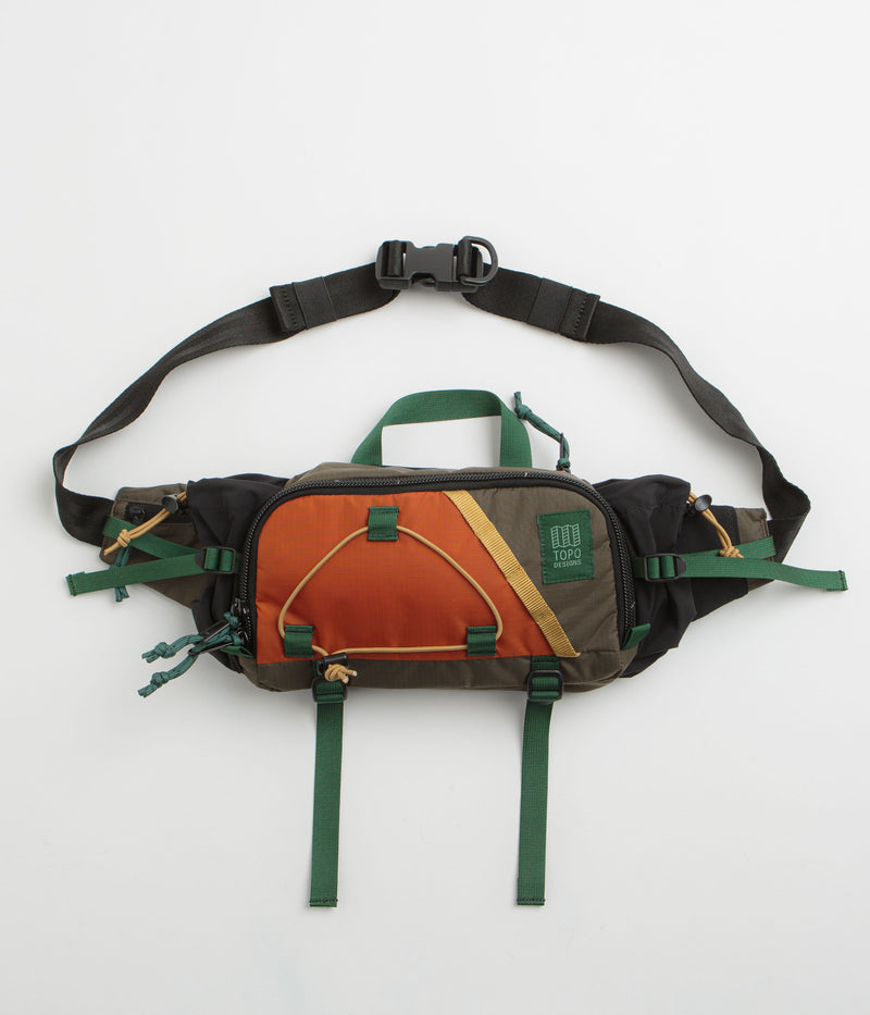 Topo Designs Mountain Hydro Hip Pack in Woodland and Terracotta