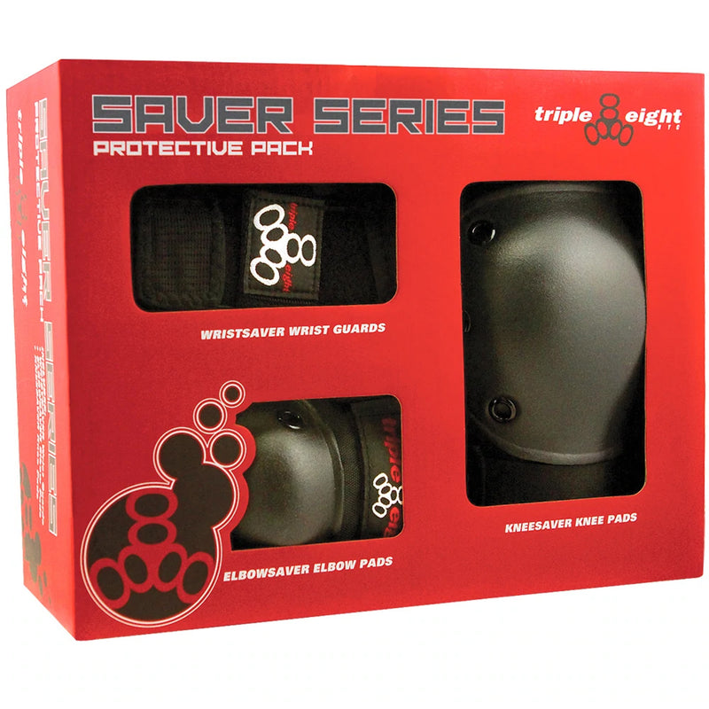Triple Eight Saver Series High Impact 3 Pack of Pads - Black