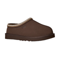 The UGG Men's Tasman II Cocoa is a brown slip-on slipper with a suede upper, thick sole, decorative ankle stitching, and a soft look. It features a closed toe and backless heel design from UGG.