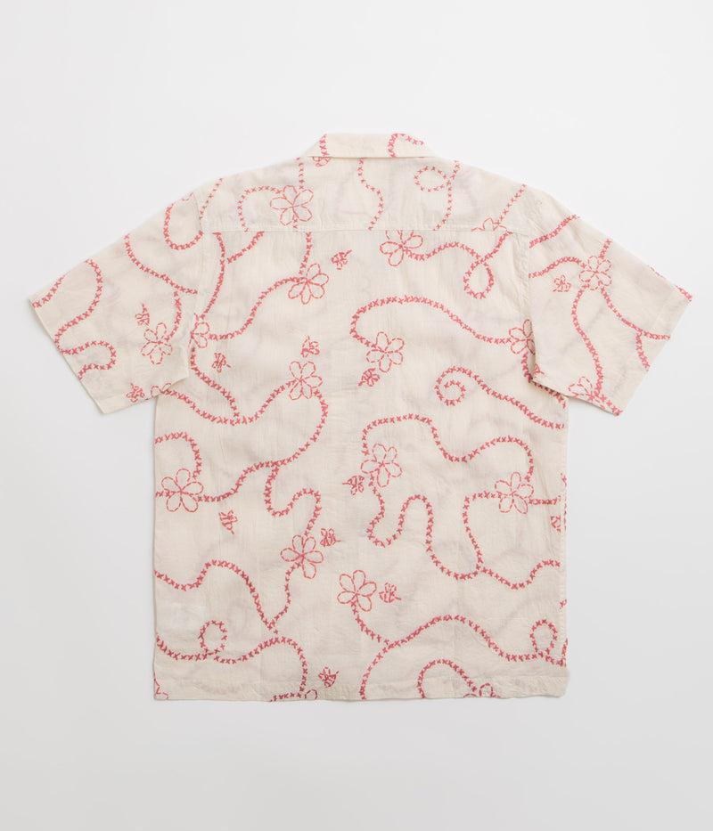 Universal Works Camp Shirt in Ecru Terracotta