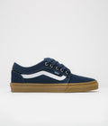 Vans Skate Chukka Low Sidestripe Shoes in Navy and Gum