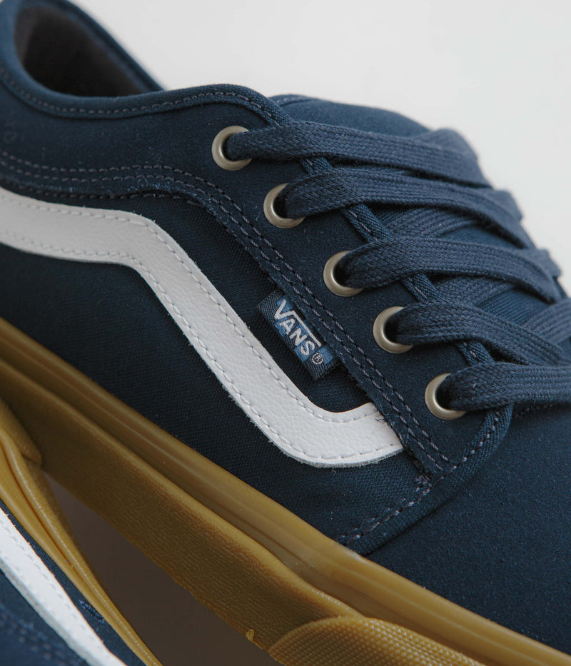 Vans Skate Chukka Low Sidestripe Shoes in Navy and Gum