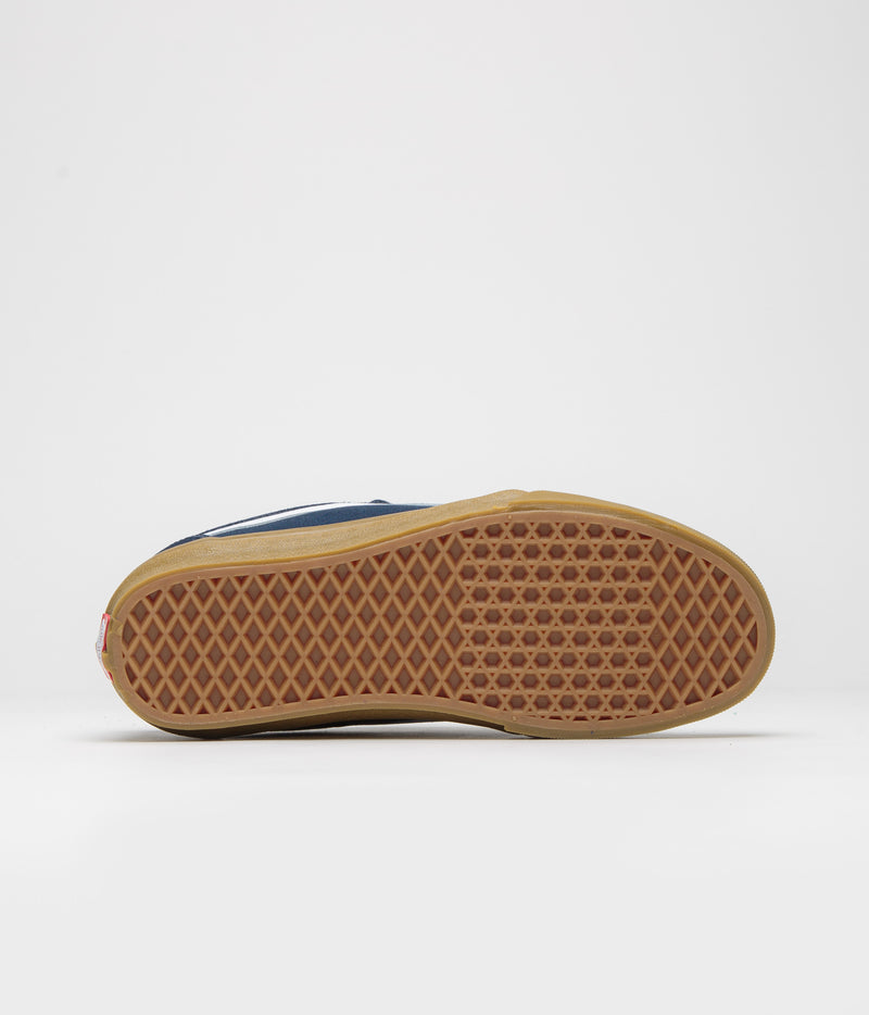 Vans Skate Chukka Low Sidestripe Shoes in Navy and Gum