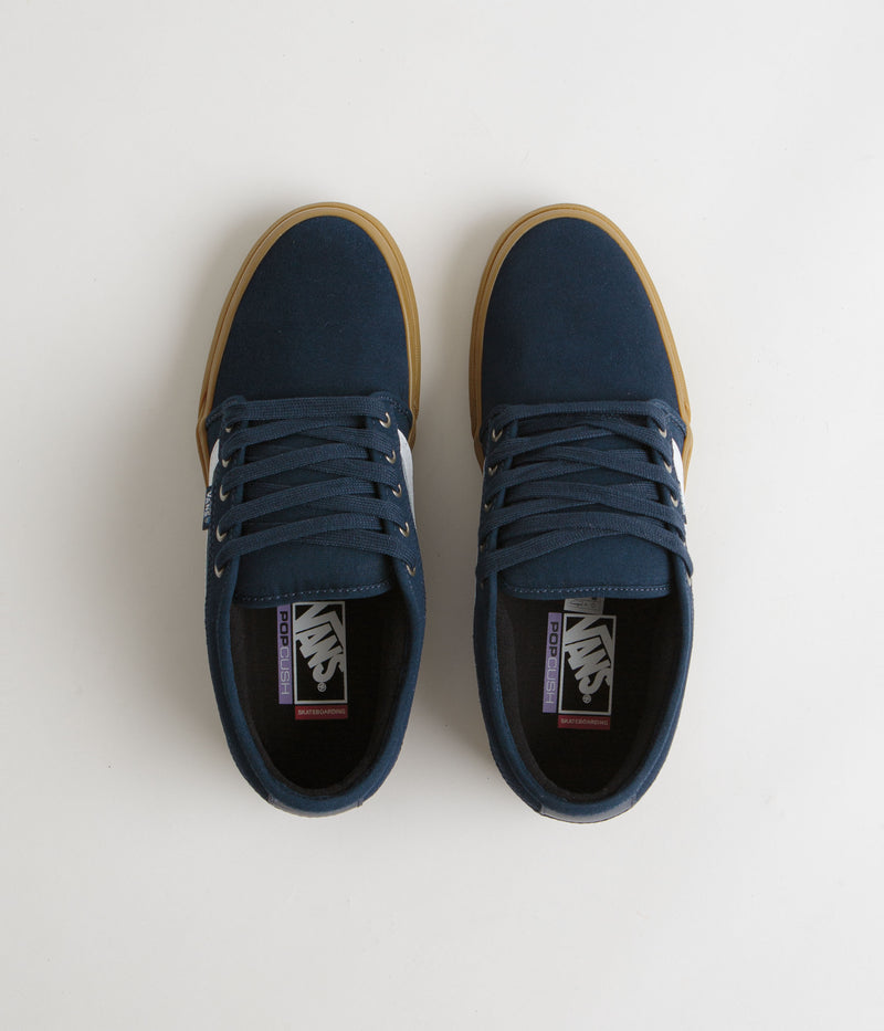 Vans Skate Chukka Low Sidestripe Shoes in Navy and Gum