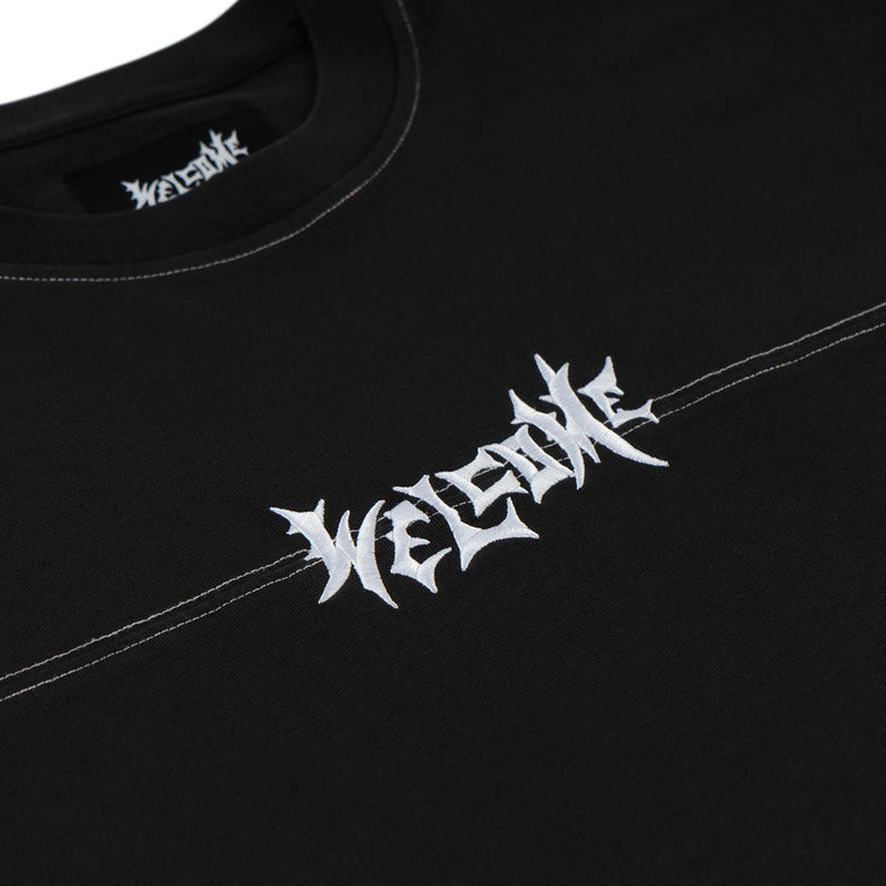Welcome Vamp Football Knit T-Shirt - Black/White
